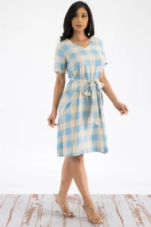 21314 - BUFFALO PLAID PRINT MIDI DRESS
