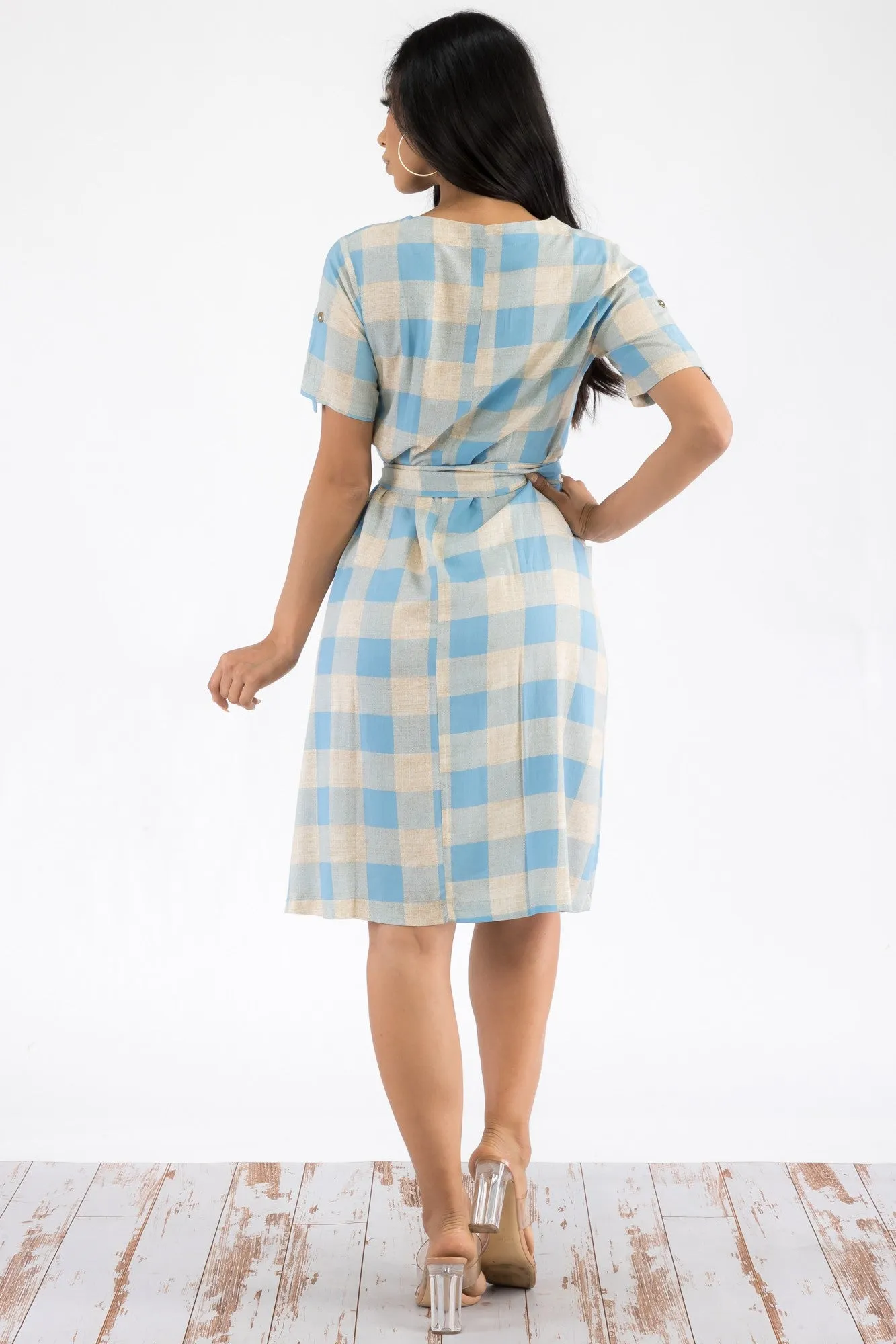 21314 - BUFFALO PLAID PRINT MIDI DRESS