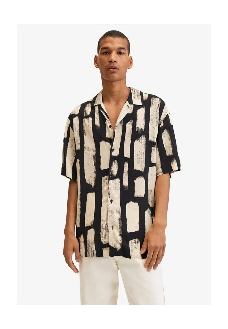 Brown Abstract Printed Shirt