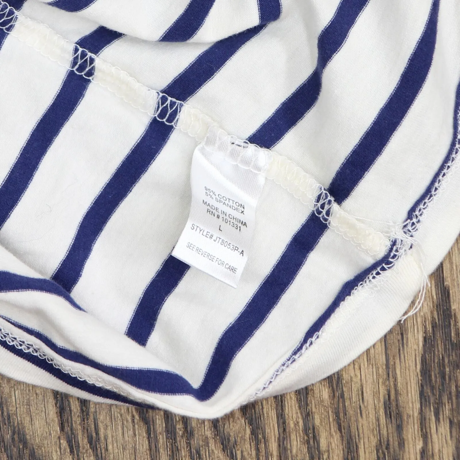 Charlotte Russe Womens Knit Cropped Low Back Shirt Top Ivory Blue Striped L