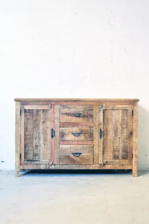 Credenza in Legno Massello Country Rustico - 3 cassetti 2 ante -BH171136-