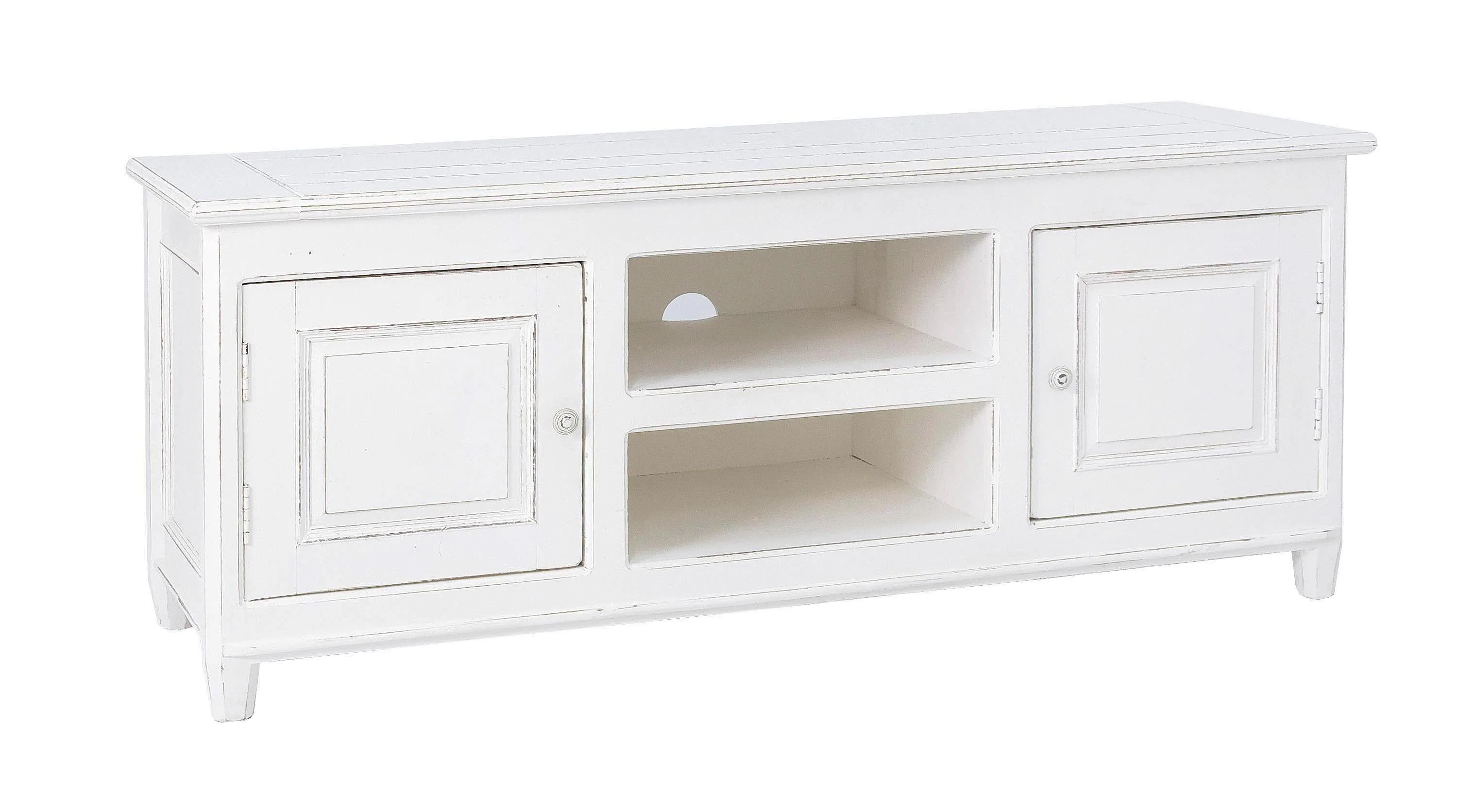 Credenza porta tv shabby chic in legno massiccio 2 ante