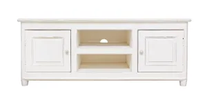 Credenza porta tv shabby chic in legno massiccio 2 ante