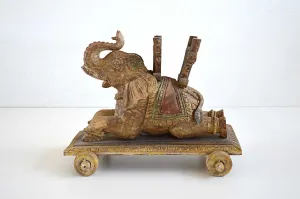 Elefante indiano in Legno di Mango con Ruote piccolo