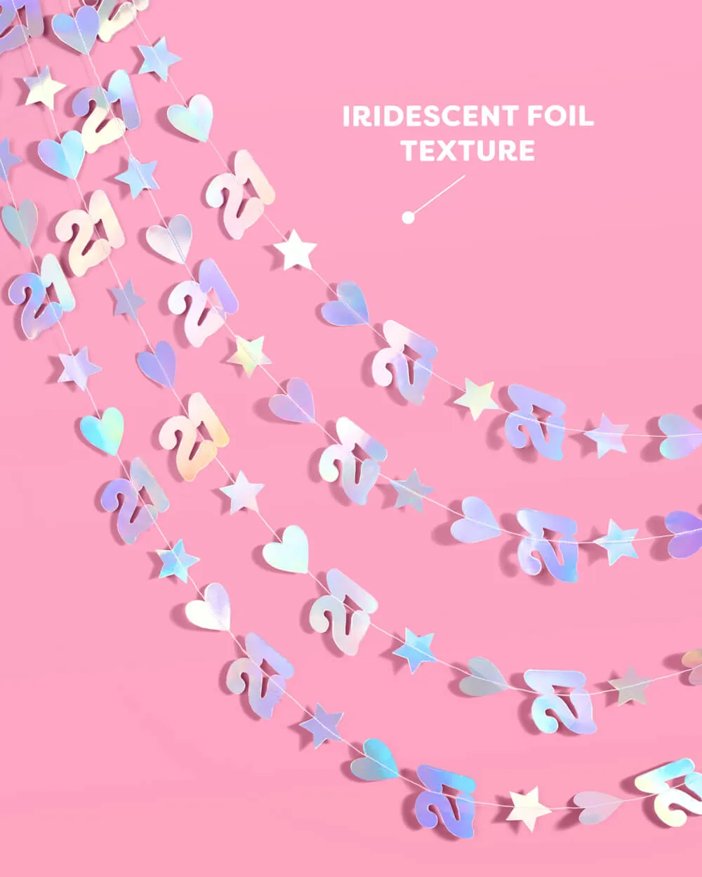 Finally 21 Garland - iridescent foil backdrop