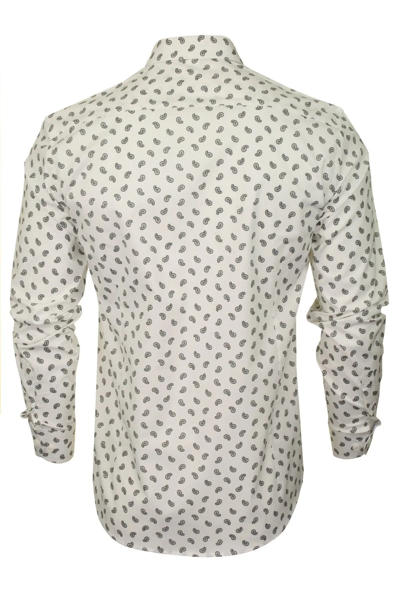 Xact Mens Long Sleeved Paisley Shirt - Slim Fit